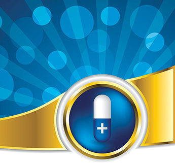 20977100 - pill advertisement with bursting blue background and white space